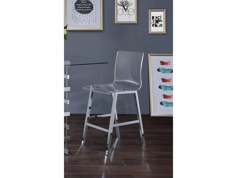 Nadie Counter Height Chair in Chrome (Set of 2) - Ornate Home