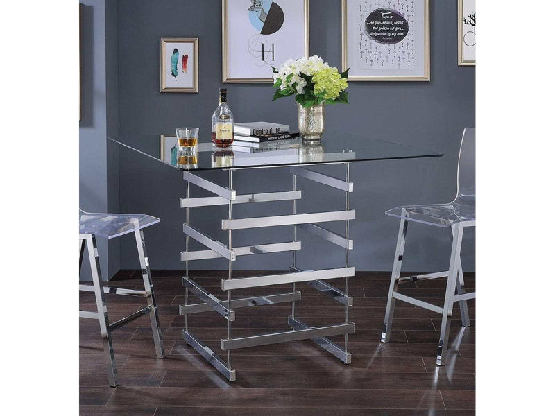 Nadie Square Counter Height Table in Chrome 72590 - Ornate Home