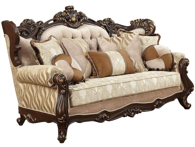 Acme Furniture Shalisa Sofa with 7 Pillows in Walnut 51050 - Ornate Home
