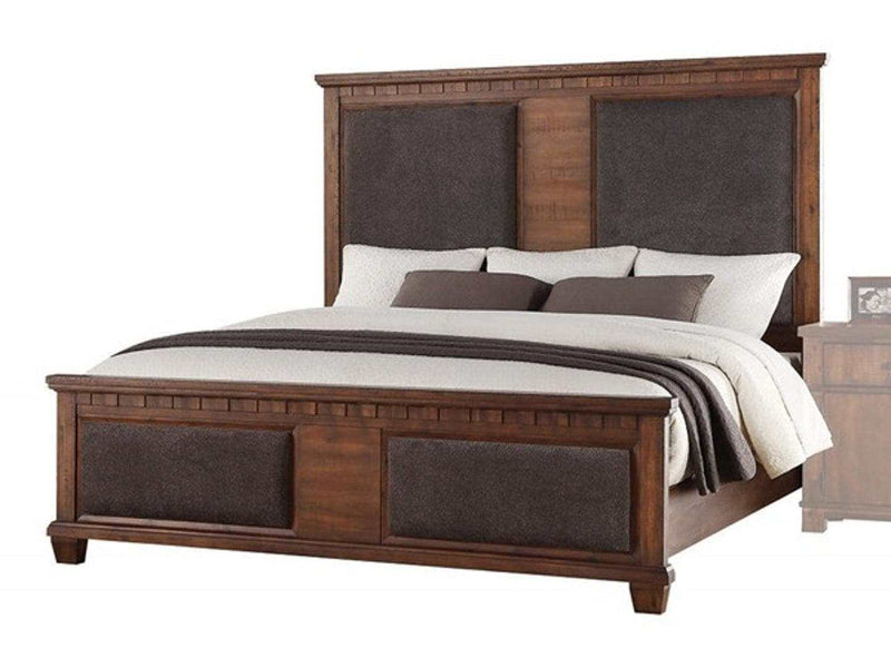 Acme Furniture Vibia Queen Panel Bed in Cherry Oak 27160Q - Ornate Home