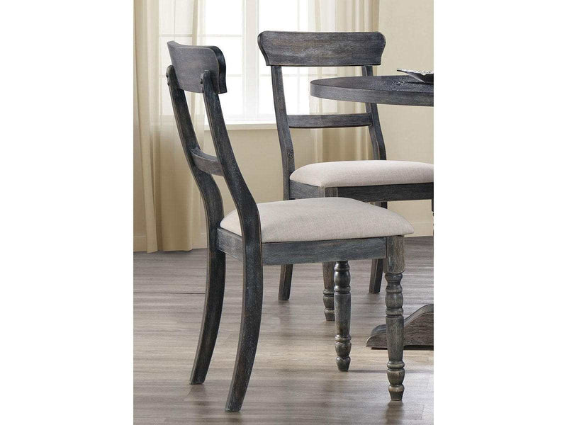 Wallace Side Chair in Light Brown and Weathered Gray (Set of 2) 74642 - Ornate Home