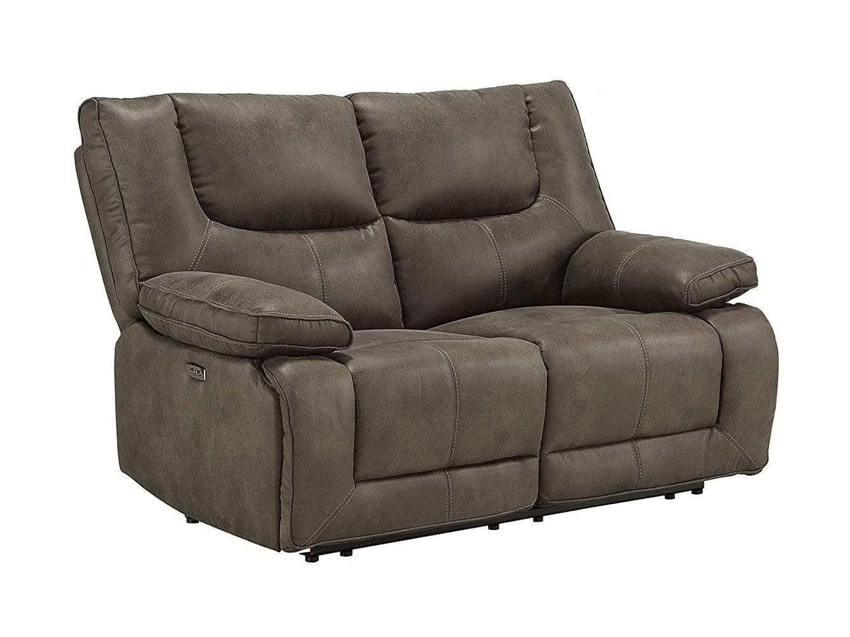 Harumi Power Motion Loveseat in Gray LeatherAire - Ornate Home