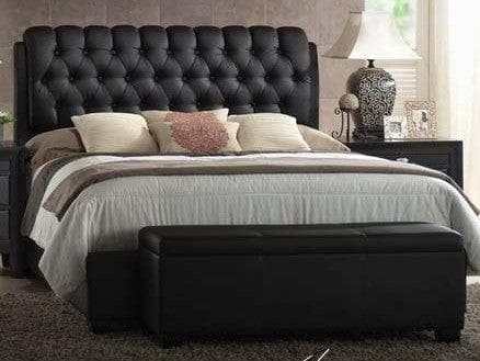 Acme Ireland Eastern King PU Platform Bed in Black 14347EK - Ornate Home