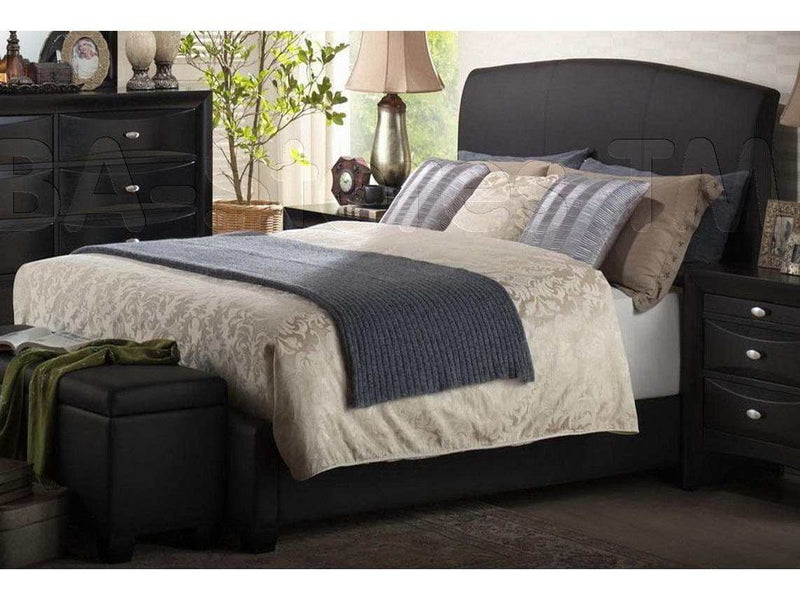 Ireland Full PU Panel Bed with Rounded Headboard - Ornate Home
