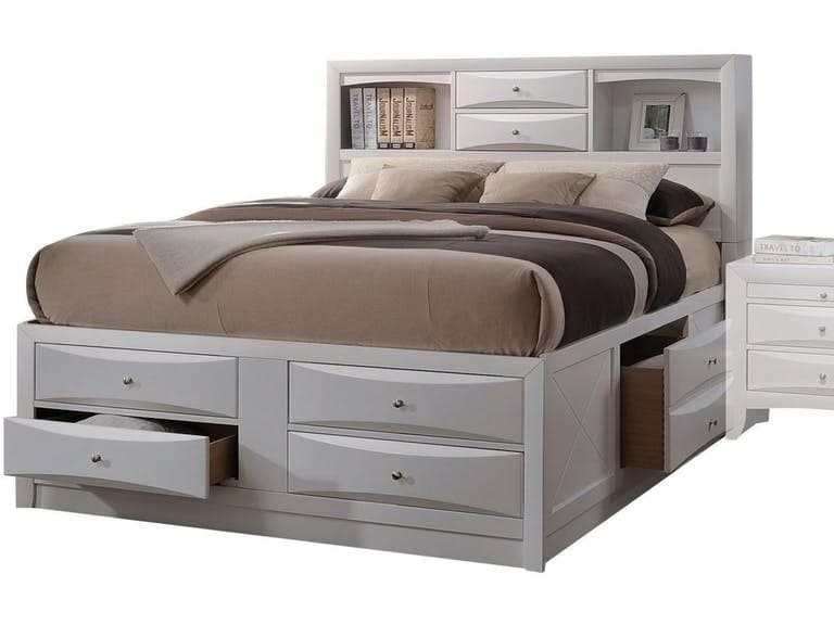 Ireland Full Storage Bed in White 21710F - Ornate Home