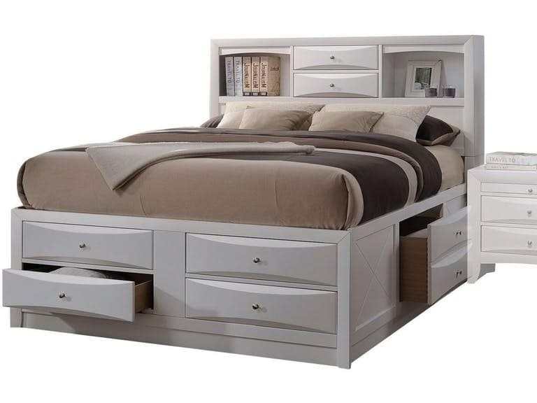 Ireland King Storage Bed in White - Ornate Home