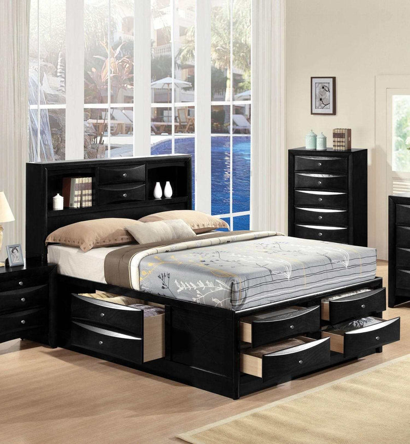 Acme Ireland Queen Storage Bed in Black 21610Q - Ornate Home
