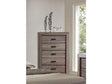 Lyndon 5Drawer Chest in Weathered Gray Grain - Ornate Home