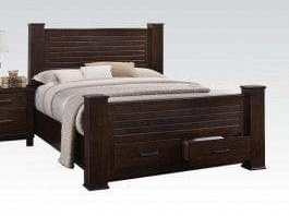 Panang Queen Bed w/ Storage in Mahogany 23370Q - Ornate Home