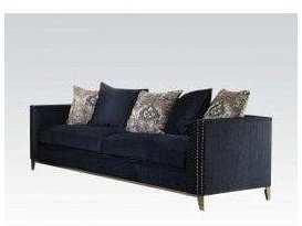 Acme Phaedra Sofa with 5 Pillows in Blue Fabric 52830 - Ornate Home