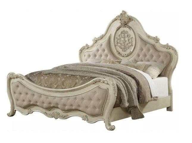 Ragenardus Queen Bed in Antique White - Ornate Home