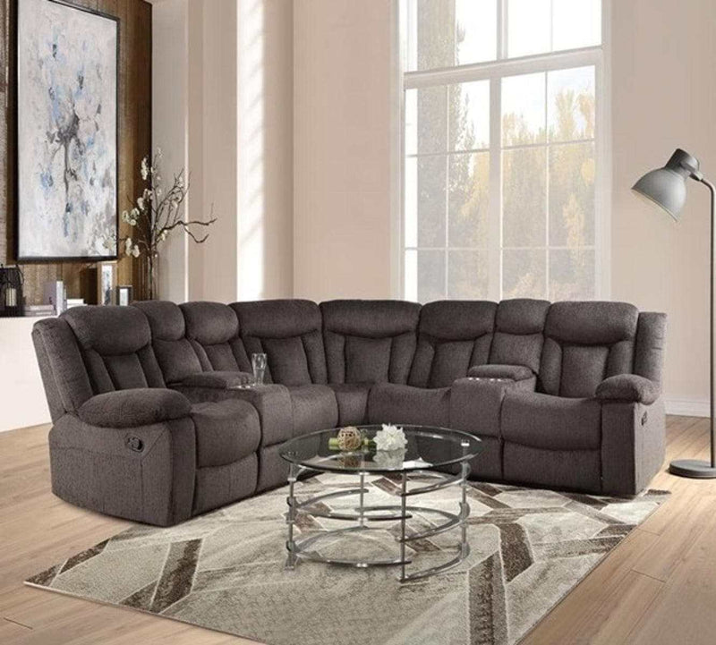 Acme Rylan Motion Sectional Sofa in Dark Brown 54965 - Ornate Home