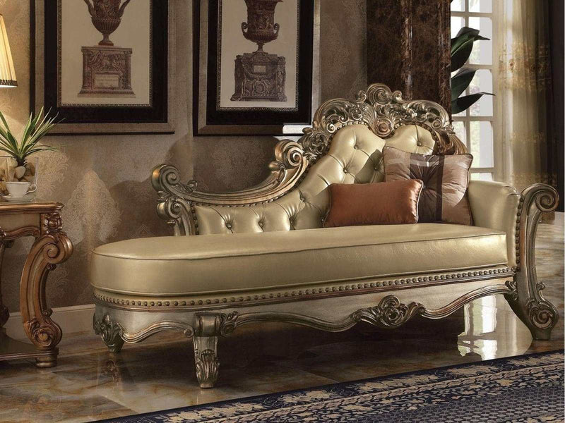 Vendome Chaise in Gold Patina - Ornate Home
