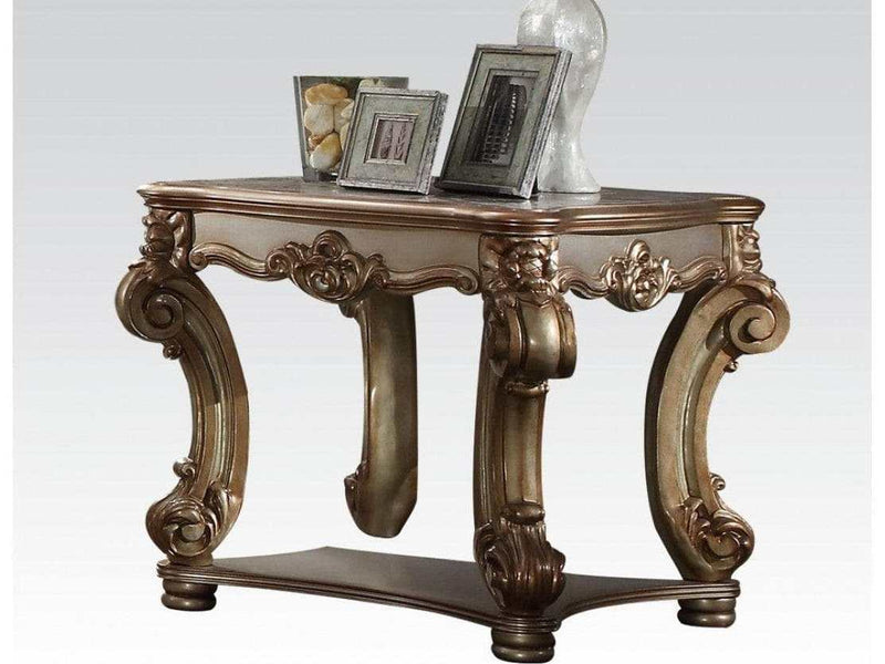 Acme Vendome End Table in Gold Patina 83001 - Ornate Home