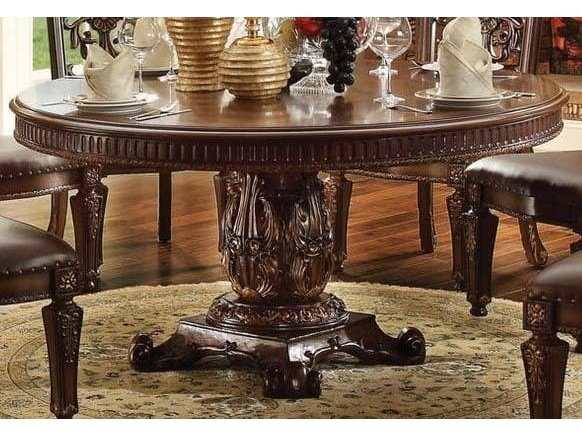 Vendome Round Dining Table w 60"D Table Top in Cherry - Ornate Home