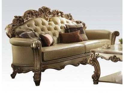 Vendome Sofa w/ 4 Pillows in Gold Patina - Ornate Home