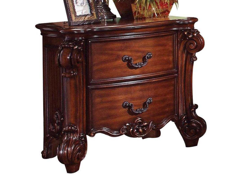 Acme Vendome Traditional Two Drawer Nightstand in Cherry 22003 CLOSEOUT - Ornate Home