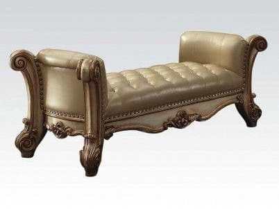 Vendome Upholstered Bench in Gold Patina - Ornate Home