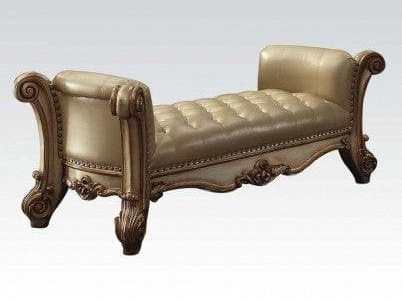 Acme Vendome Upholstered Bench in Gold Patina 96484 - Ornate Home