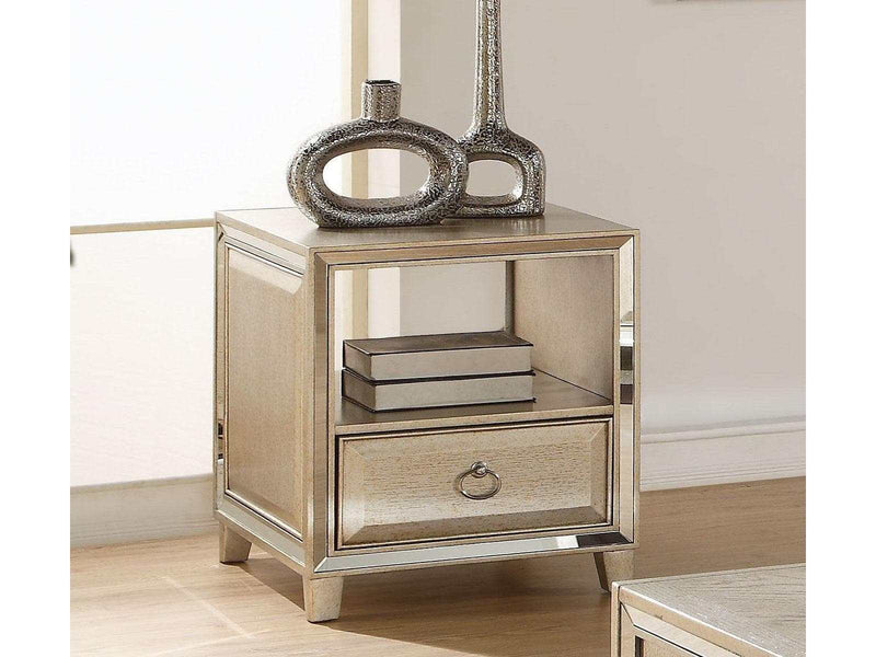 Acme Voeville End Table in Antique Gold 81202 - Ornate Home