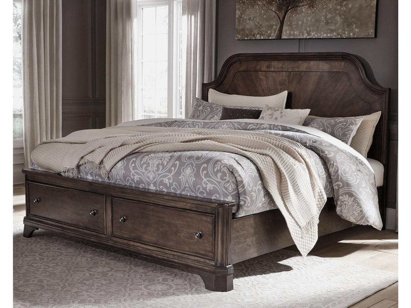 Adinton California King Panel Bed with 2 Storage Drawers - Ornate Home