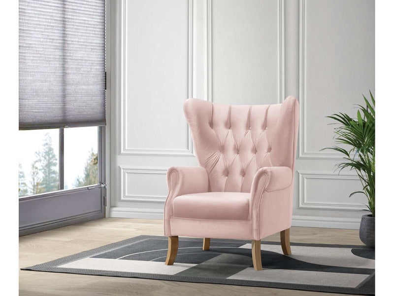 Adonis Blush Pink Velvet Accent Chair - Ornate Home