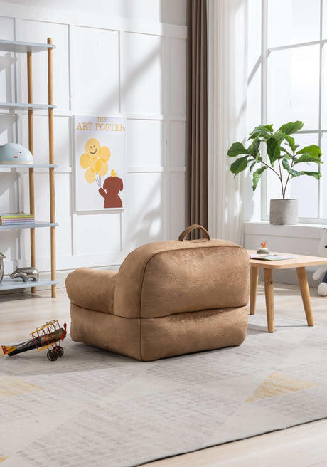 King Kids' Brown Velvet Bean Bag Chair - Ornate Home