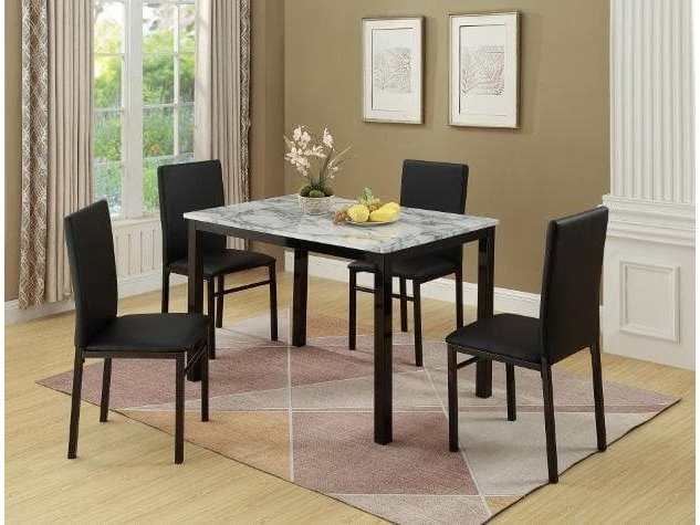Aiden 5Piece White Dining Set - Ornate Home