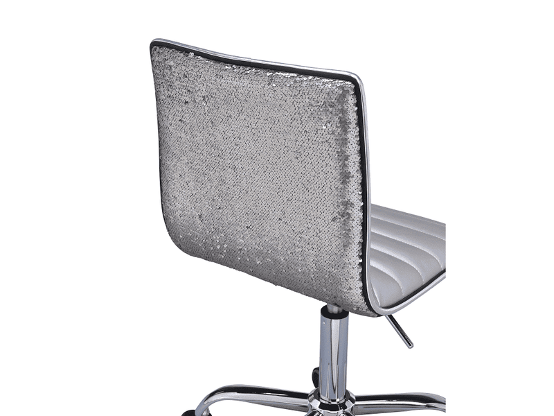 Alessio Silver PU & Chrome Office Chair - Ornate Home