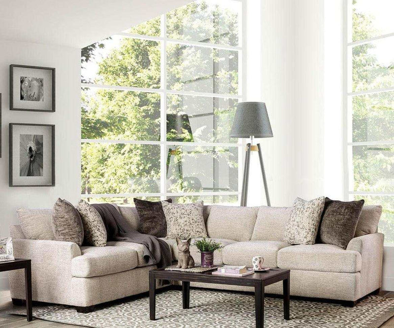 Alisa - Ivory - L Shape Sectional Sofa - Ornate Home