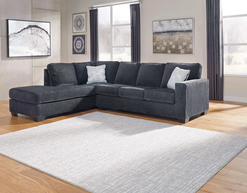 Altari Slate Full Sleeper Sectional Sofa w/ LAF Chaise - Ornate Home