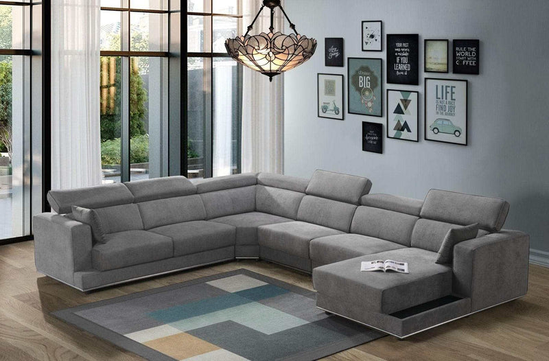 Alwin Dark Gray 5pc Sectional Sofa - Ornate Home