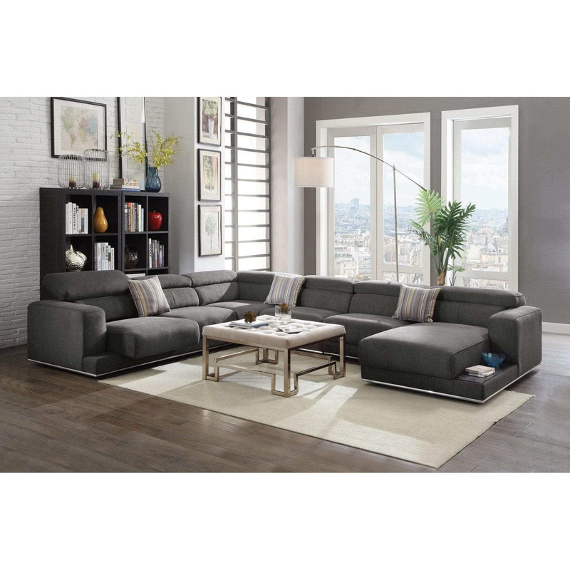 Alwin Dark Gray 5pc Sectional Sofa - Ornate Home