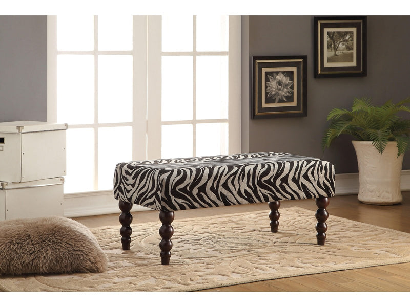Alysha Zebra Fabric Bench - Ornate Home