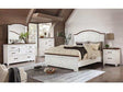 Alyson White & Walnut 4pc Queen Bedroom Set - Ornate Home