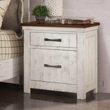 Alyson White & Walnut 4pc Queen Bedroom Set - Ornate Home