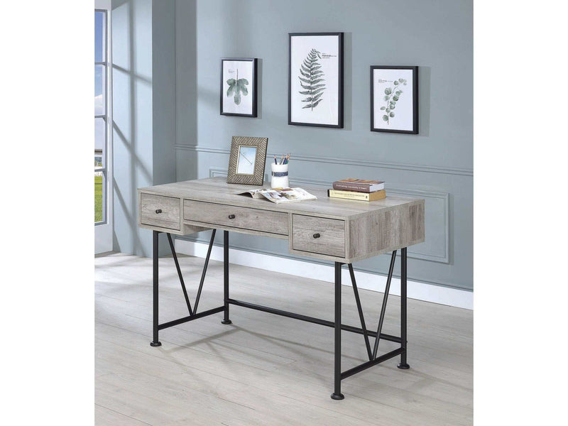Analiese Grey Driftwood & Black Writing Desk - Ornate Home