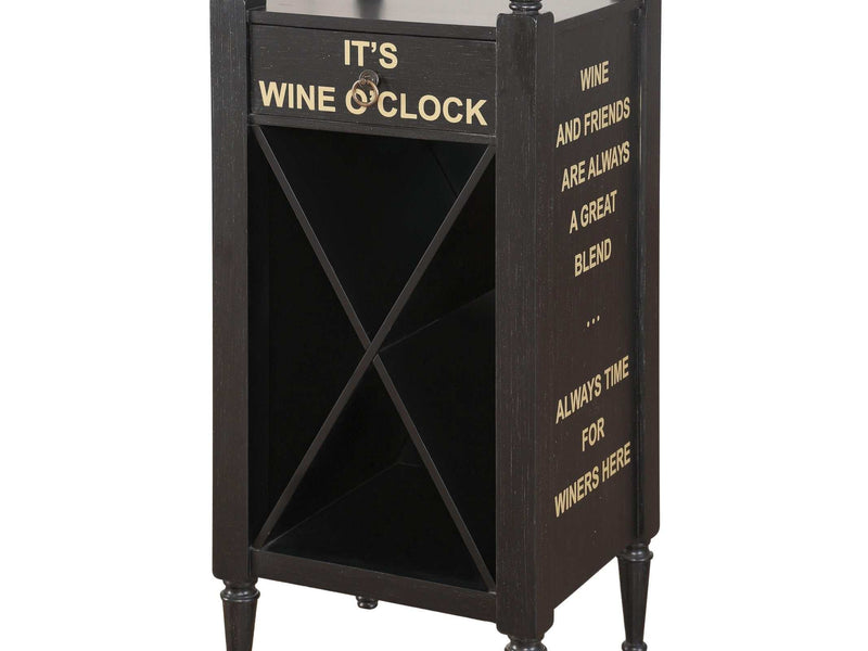 Anthony Antique Black Wine Cabinet - Ornate Home