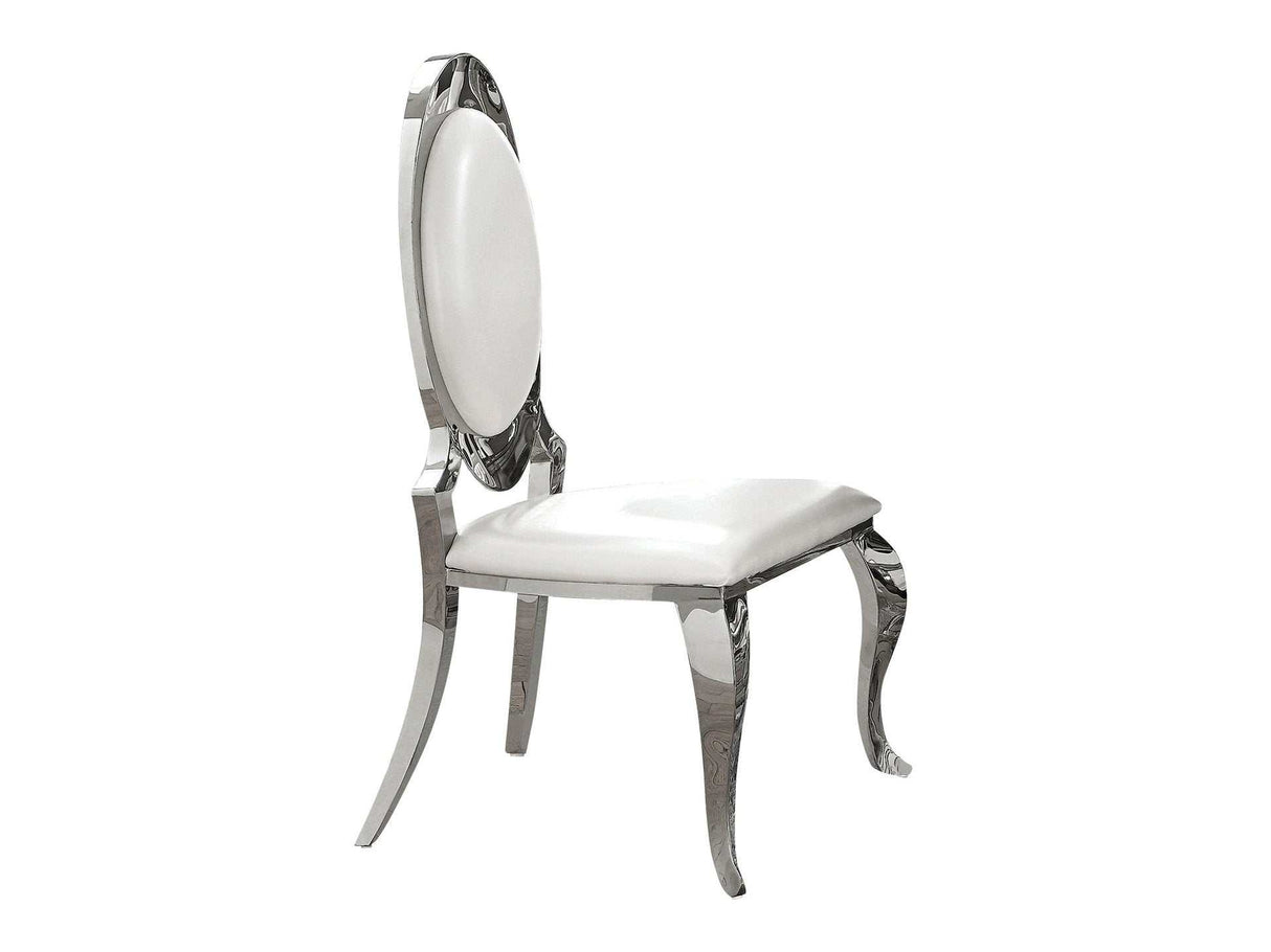 Antoine Cream & Chrome Side Chairs (Set of 2) - Ornate Home