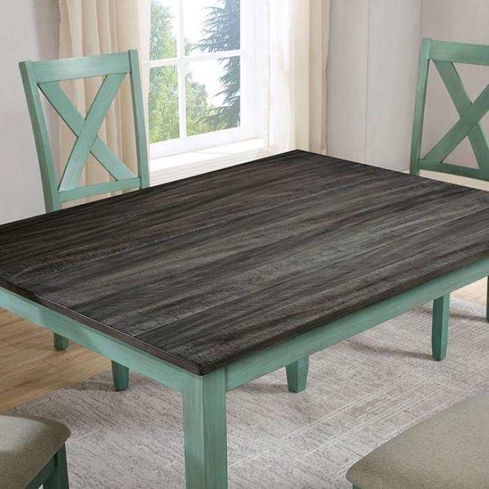 Anya - Teal & Gray - 5pc Dining Set - Ornate Home