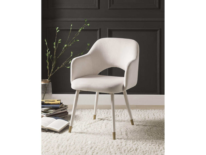 Applewood Cream Velvet & Gold Accent Chair - Ornate Home