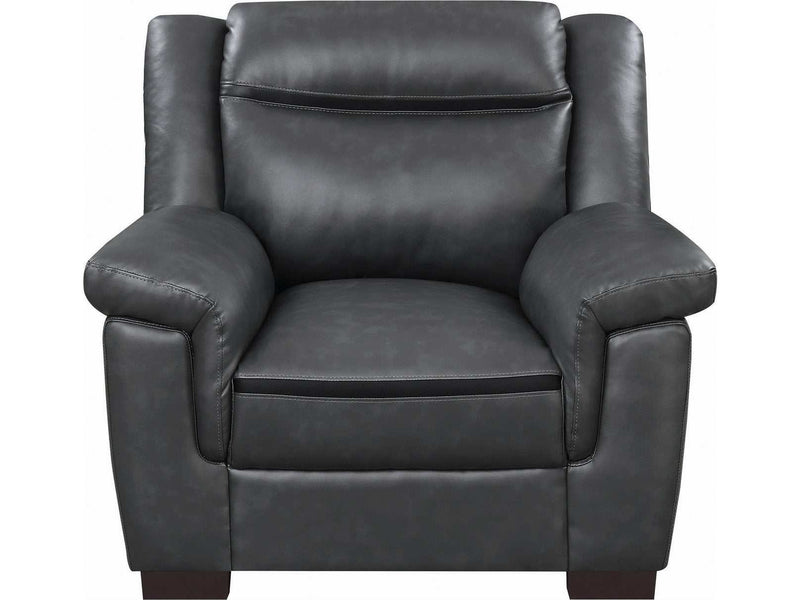 Arabella Grey Faux Leather Chair - Ornate Home
