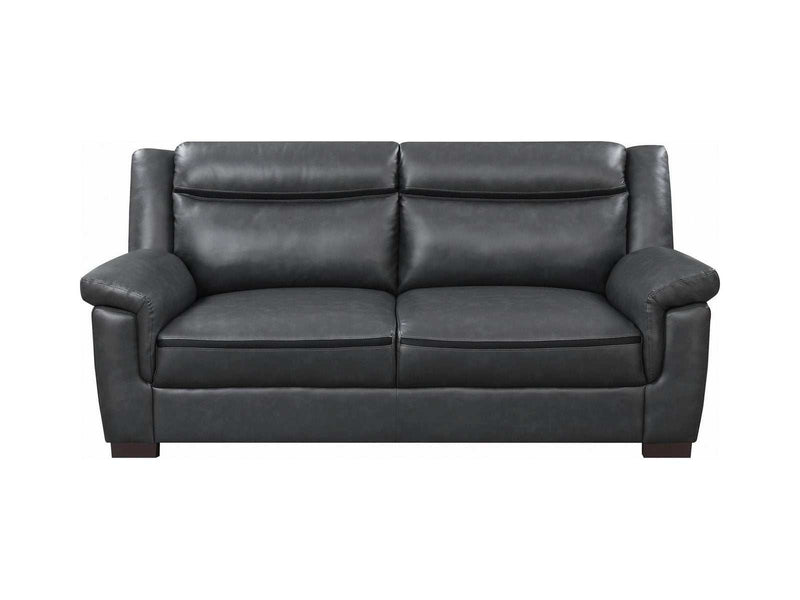 Arabella Grey Faux Leather Sofa - Ornate Home