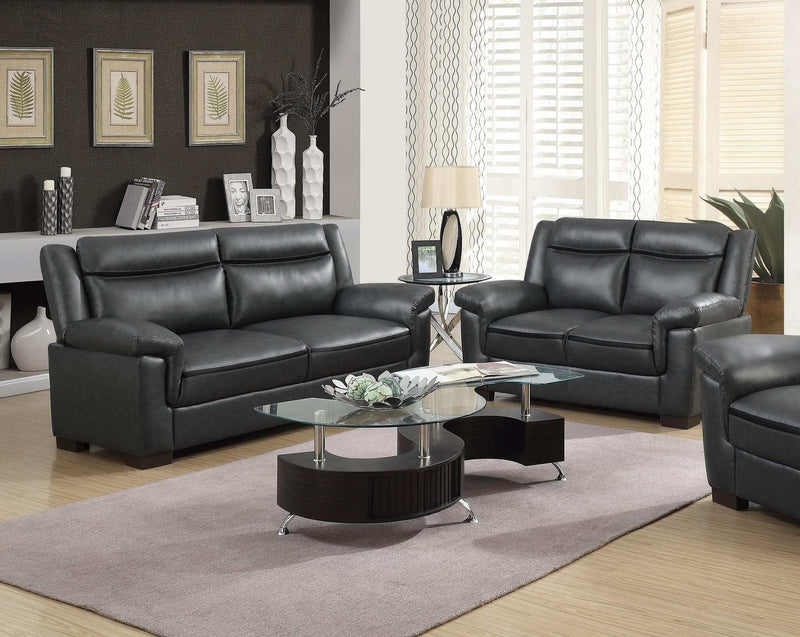 Arabella Grey Faux Leather Sofa - Ornate Home
