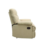 Arcadia Beige Microfiber Recliner (Motion) - Ornate Home