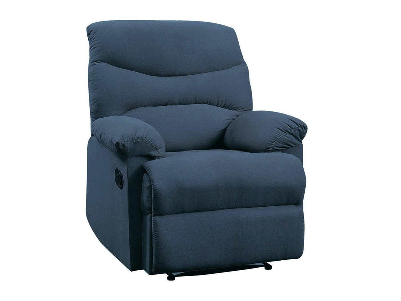 Arcadia Blue Woven Fabric Recliner (Motion) - Ornate Home