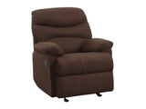 Arcadia Chocolate Microfiber Glider Recliner (Motion) - Ornate Home