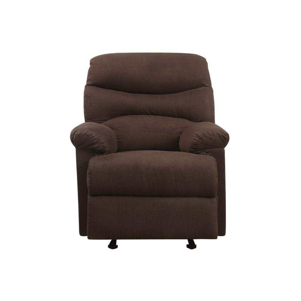 Arcadia Chocolate Microfiber Glider Recliner (Motion) - Ornate Home