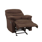 Arcadia Chocolate Microfiber Glider Recliner (Motion) - Ornate Home