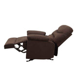 Arcadia Chocolate Microfiber Glider Recliner (Motion) - Ornate Home